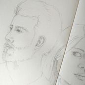 My sketches for portrait Sketchbooking: Explore the Human Face. Un proyecto de Bocetado, Dibujo, Dibujo de Retrato, Dibujo artístico y Sketchbook de Alexandra de Boer - 26.03.2022