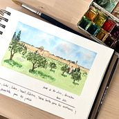 Mi Proyecto del curso: Cuaderno de viaje en acuarela. Traditional illustration, Watercolor Painting, Architectural Illustration, and Sketchbook project by amaia13 - 03.27.2022