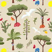 Mon projet du cours : Illustration numérique de motifs inspirés de la faune et la flore. Un progetto di Illustrazione tradizionale, Pattern design, Disegno, Illustrazione digitale e Illustrazione botanica di _carole_ - 27.03.2022