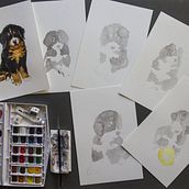 Serie di ritratti di cani ad acquerello. Fine Arts, Watercolor Painting, Creativit, and Naturalistic Illustration project by elena giani - 03.28.2022