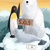 ilustración para el concurso de sellos de correos contra el cambio climatico. Traditional illustration project by Laura Ramírez Salado - 01.04.2020