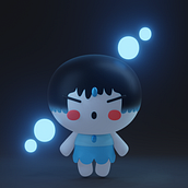 Meu projeto do curso: Criação de personagens Kawaii em 3D com Blender. Un proyecto de Ilustración tradicional, Diseño de personajes, Ilustración digital, Modelado 3D y Manga de giovanna_mayra_o_t - 26.03.2022
