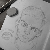 Meu projeto do curso: Caderno de retratos: explore o rosto humano meus desenhos. Un proyecto de Bocetado, Dibujo, Dibujo de Retrato, Dibujo artístico y Sketchbook de Guilherme Lopes - 29.03.2022