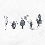 Character design of scientists. Traditional illustration, Animation, Character Design, Video Games, and Game Design project by Hanna Rolinska - 03.28.2021