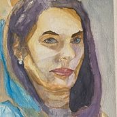 Mi Proyecto del curso: Retrato artístico en acuarela. Artes plásticas, Pintura, Pintura em aquarela, e Desenho de retrato projeto de Alejandro Villalobos - 29.03.2022