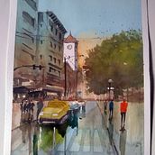 Mi Proyecto del curso: Paisajes urbanos en acuarela. Un progetto di Belle arti, Pittura ad acquerello e Illustrazione architettonica di altabasgustavo - 29.03.2022