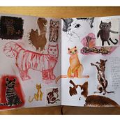 Mein Kursprojekt: Illustrationstechniken zum Lösen kreativer Blockaden. Design, Traditional illustration, Fine Arts, Painting, Creativit, Creating with Kids, and Sketchbook project by sabineackermann - 03.30.2022