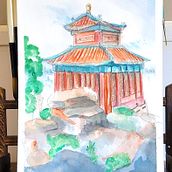 My project for course: Architectural Sketching with Watercolor and Ink. Sketching, Drawing, Watercolor Painting, Architectural Illustration, Sketchbook & Ink Illustration project by Megan Renteria - 03.29.2022