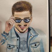 Mi Proyecto del curso: Cuaderno de retratos en acuarela. Painting, Watercolor Painting, Portrait Drawing, and Sketchbook project by Maria Reina - 04.01.2022