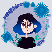 Meu projeto do curso: Retrato ilustrado com elementos botânicos. Projekt z dziedziny Trad, c, jna ilustracja, Ilustracja c, frowa, R, sunek botaniczn, R, sunek c i frow użytkownika Geovanna Steinbach Bertoni Tanjoni - 01.04.2022