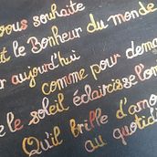 Mon projet du cours : Lettering à l’aquarelle métallique. Un progetto di Lettering, Pittura ad acquerello, H e lettering di v.corroy - 26.03.2022