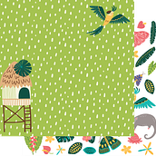 Rainforest retreat. Scrapbooking paper collection.. Design, Traditional illustration, Digital Drawing, and Drawing project by Tanya Kuzmina - 08.23.2021