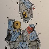 Mein Kursprojekt: Illustrierte Geschichten: von der Idee zum Papier. Projekt z dziedziny Trad, c, jna ilustracja,  Sztuki piękne,  Malarstwo, R, sunek ołówkiem,  R, sunek, Malowanie akwarelą, Ilustracje dla dzieci i Narracja użytkownika matus_peti - 02.04.2022