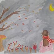 Noche de Otoño.. Traditional illustration, Fine Arts, Painting, and Gouache Painting project by cardortgon323 - 04.03.2022