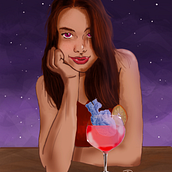 Meu projeto do curso: Retrato digital no Photoshop com um toque de fantasia. Traditional illustration, Drawing, Digital Illustration, Portrait Drawing, Digital Drawing, and Digital Painting project by Denis Magalhaes - 04.01.2022
