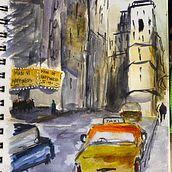 Mi Proyecto del curso: Paisajes urbanos en acuarela. Artes plásticas, Pintura em aquarela e Ilustração arquitetônica projeto de Allie Maralza - 02.04.2022