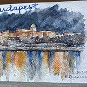 Budapest  . Ilustrație tradițională de Carmen María Moya Conde - 04.03.2022