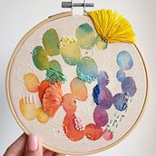 My final project for course: Embroidery and Watercolor Basic Techniques. Painting, Watercolor Painting, Embroider, and Textile Design project by paulajrmc - 03.18.2022