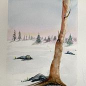 Invierno (Acuarela). Un progetto di Pittura di Pilar Salvador Marco - 04.04.2022