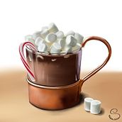 Cacao con marshmallow  . Ilustração tradicional projeto de Ekaterina Sysoeva - 04.04.2022