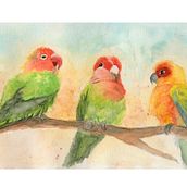 Loros valencianos. Traditional illustration, Watercolor Painting, Realistic Drawing, and Naturalistic Illustration project by Isabella Torrealba - 04.04.2022