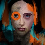 Digital portrait. Ilustração tradicional e Ilustração digital projeto de narkutee - 15.03.2022