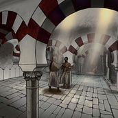 Ilustración arqueológica de los Baños Árabes de Jaén.. Digital Illustration, and Traditional illustration project by Sergio Cobo Martos - 01.25.2022