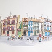 Mi Proyecto del curso: Urban Sketching: expresa tu mundo con una nueva perspectiva. Projekt z dziedziny Trad, c, jna ilustracja, Sketching,  R, sunek, Malowanie akwarelą,  R, sunek architektoniczn i Sketchbook użytkownika Jean-Charles - 06.04.2022