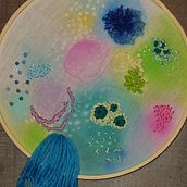 Mon projet du cours : Techniques élémentaires de broderie et d’aquarelle. Painting, Watercolor Painting, Embroider, and Textile Design project by Claudi Rog - 04.06.2022