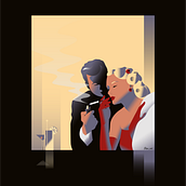 My project for course: Art Deco Style for Digital Illustration. Traditional illustration, Fine Arts, Poster Design, and Digital Illustration project by Elisa - 04.07.2022