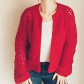 Red waves cardigan . % Cristina Bolzicco tarafından hazırlanan Sanat ve El Sanatları projesi - 04.07.2022