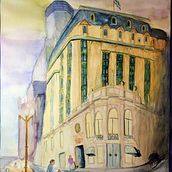 Mi Proyecto del curso: Paisajes urbanos en acuarela (hotel alvear). Fine Arts, Watercolor Painting, and Architectural Illustration project by Pablo Menendez - 04.07.2022