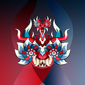 Máscara de diablo boliviano. Un proyecto de Ilustración tradicional, Ilustración vectorial y Diseño de personajes de Juan Victor Pajarito Calle - 01.02.2022