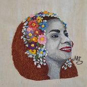 Retrato da cantora brasileira Clara Nunes. Textile Design project by tetevfigueiredo - 04.07.2022
