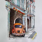 My project for course: Architectural Sketching with Watercolor and Ink. Sketching, Drawing, Watercolor Painting, Architectural Illustration, Sketchbook & Ink Illustration project by Martha Morales Hernandez - 04.08.2022