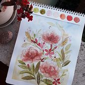 My project for course: Artistic Floral Watercolor: Connect with Nature. Een project van Traditionele illustratie, Schilderij, Aquarelschilderen y  Botanische illustratie van BENNI ASMA - 08.04.2022