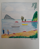 Mon projet du cours : Paysages : approche par le carnet de dessin et la couleur. Traditional illustration project by needienapenelope - 04.08.2022