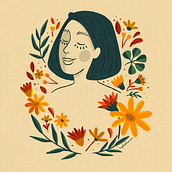 Meu projeto do curso: Retrato ilustrado com elementos botânicos. Traditional illustration, Digital Illustration, Botanical Illustration, and Digital Drawing project by Rayla Oliveira - 04.07.2022
