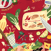 My project for course: Illustrated Recipes: Making Delicious Art. Un progetto di Illustrazione tradizionale, Infografica, Illustrazione vettoriale, Disegno, Illustrazione digitale, Pittura digitale, Sketchbook, Illustrazione con inchiostro e Illustrazione naturalistica di Nattha Srisaeng - 07.04.2022