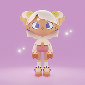 Meu projeto do curso: Criação de personagens Kawaii em 3D com Blender. Un projet de Illustration traditionnelle, Conception de personnages, Illustration numérique, Modélisation 3D , et Manga de Luana Matos - 09.04.2022