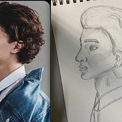 My project for course: Portrait Sketchbooking: Explore the Human Face. Sketching, Drawing, Portrait Drawing, Artistic Drawing, and Sketchbook project by Erin Ng - 04.09.2022