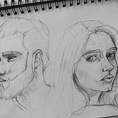 Mein Kursprojekt: Skizzenbuch für Porträts: Erkunde das menschliche Gesicht (Gabriela Niko). Sketching, Drawing, Portrait Drawing, Artistic Drawing, and Sketchbook project by a_schmid_leonberg - 04.09.2022