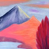My project for course: Landscapes with Oil Pastels and Crayons: Playing with Light. Traditional illustration, Fine Arts, Pencil Drawing, Drawing, and Artistic Drawing project by Lena Semenova - 04.09.2022