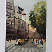 Mon projet du cours : Paysages urbains à l’aquarelle. Un progetto di Pittura ad acquerello di Marie Louise FLOCH - 05.04.2022