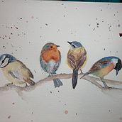 Mon projet du cours : Techniques artistiques d'aquarelle pour illustrer les oiseaux. Traditional illustration, Watercolor Painting, Realistic Drawing, and Naturalistic Illustration project by nat.sciandra - 04.10.2022