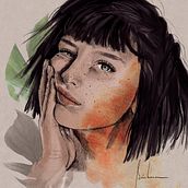 Retrato digital. Traditional illustration, Vector Illustration, Digital Illustration, and Portrait Drawing project by Bárbara Ibáñez - 04.10.2022