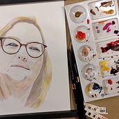 Mon projet du cours : Portrait à l'aquarelle d'après une photo. Traditional illustration, Watercolor Painting, and Portrait Drawing project by bilocq - 04.13.2022