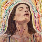 My project for course: Experimental Portraiture: Fusing Oil, Acrylic, and Spray Paint. Fine Arts, Painting, Acr, lic Painting, and Oil Painting project by Linda Ray - 04.13.2022