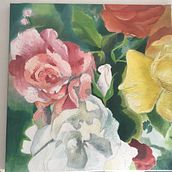 Flores óleo sobre tela, el año en los en los 90, / aves ilustración en acuarela. Un progetto di Pittura e Illustrazione tradizionale di Paulina Flaño Neilson - 13.04.2022