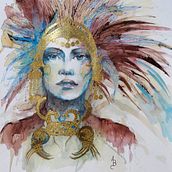 Il mio progetto del corso: Ritratto sperimentale con inchiostro, tè e alcol Ein Projekt aus dem Bereich Bildende Künste, Malerei, Zeichnung und Illustration mit Tinte von Angela Betta - 10.04.2022